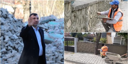 Kavak’ta Taş Duvarlara Estetik Görünüm Kazandırılıyor