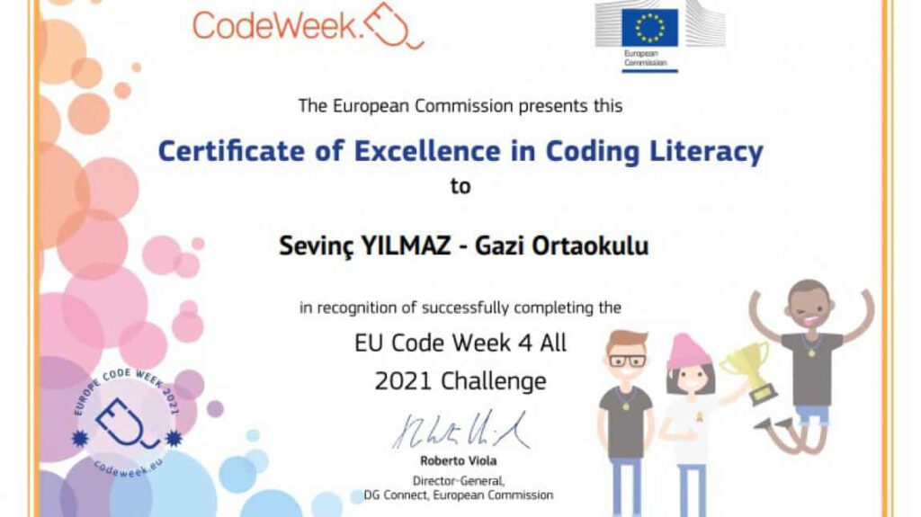 Gazi Ortaokulu’na  Mükemmellik Sertifikası