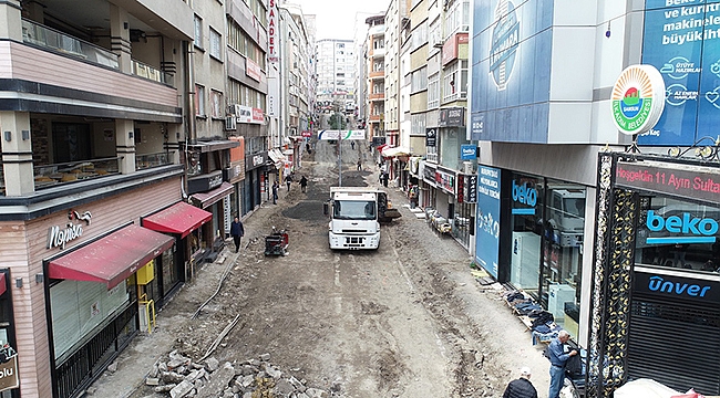 İlkadım Belediyesi “Prestij Cadde Projesi” Kapsamında Müftü Sokağı Yeniliyor