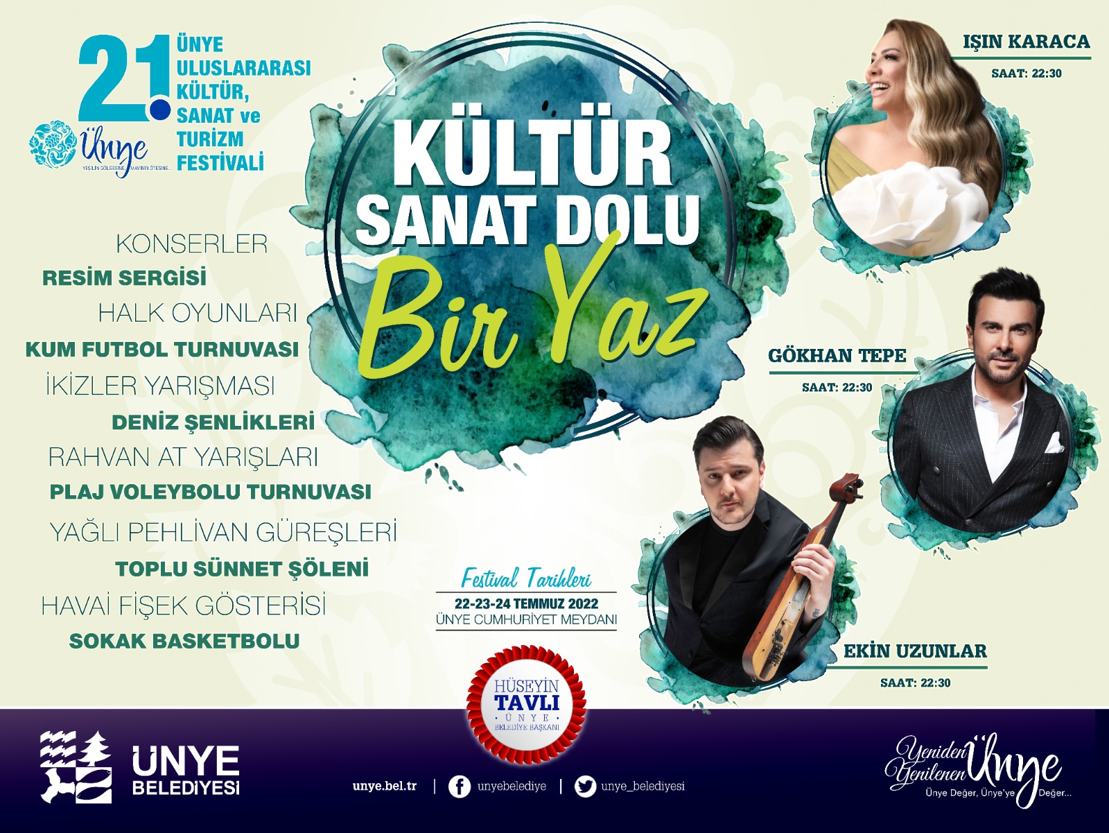 ÜNYE’DE KÜLTÜR, SANAT ve EĞLENCE DOLU BİR YAZ BAŞLIYOR