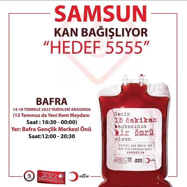 TÜRK KIZILAYI BAFRA ŞUBESİ KAN BAĞIŞ KAMPANYASI