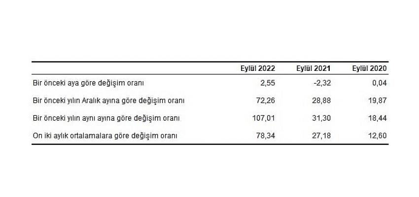 Hizmet Üretici Fiyat Endeksi (H-ÜFE) yıllık yüzde 107,01, aylık yüzde 2,55 arttı