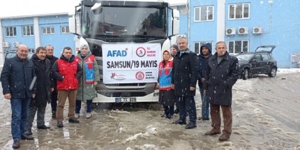 Deprem Bölgesine 19 Mayıs’tan 5. Tır Yolcu Edildi