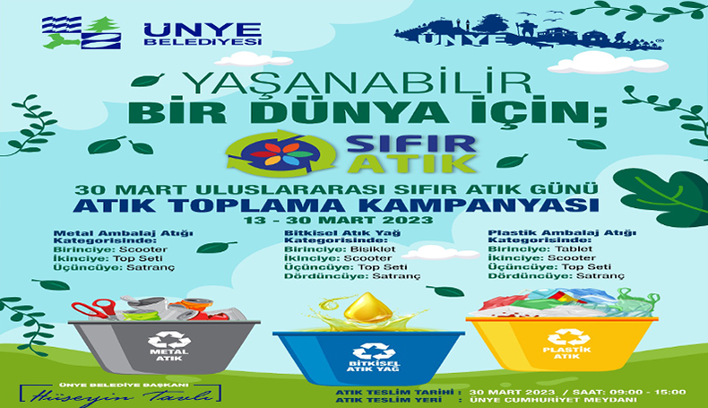 ÜNYE BELEDİYESİ’NDEN “ATIK TOPLAMA KAMPANYASI”