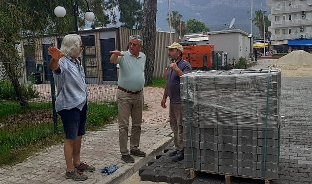 Başkan Topaloğlu Beldibi’nde yol çalışmalarını inceledi