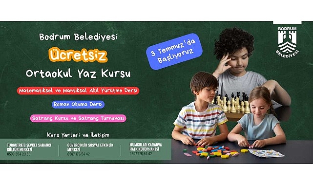Belediyeden yaz tatilinde çocuklara eğitici ve eğlenceli kurslar