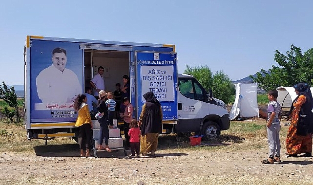 Kınık’ta gezici diş sağlığı aracında tarım işçilerine sağlık taraması