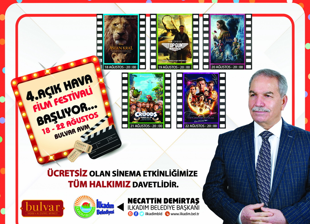 NOSTALJİK AÇIK HAVA SİNEMA GÜNLERİ 18 AĞUSTOS’TA İLKADIM’DA BAŞLIYOR