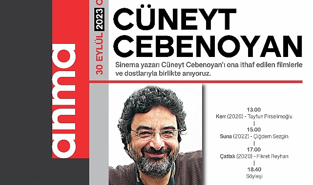 Cüneyt Cebenoyan, Adına İthaf Edilen Filmlerle Sinematek/Sinema Evi’nde Anılacak