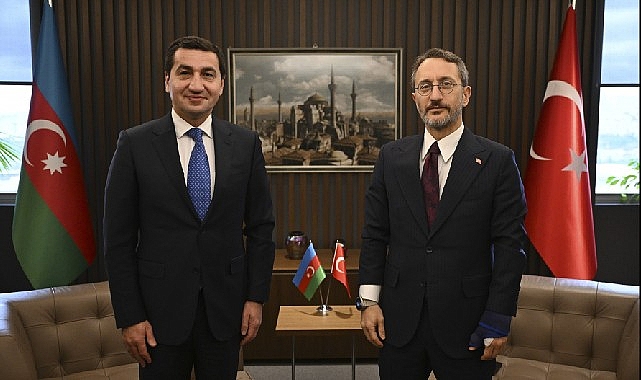 İletişim Başkanı Altun, Azerbaycan Cumhurbaşkanı Yardımcısı Hacıyev ile bir araya geldi