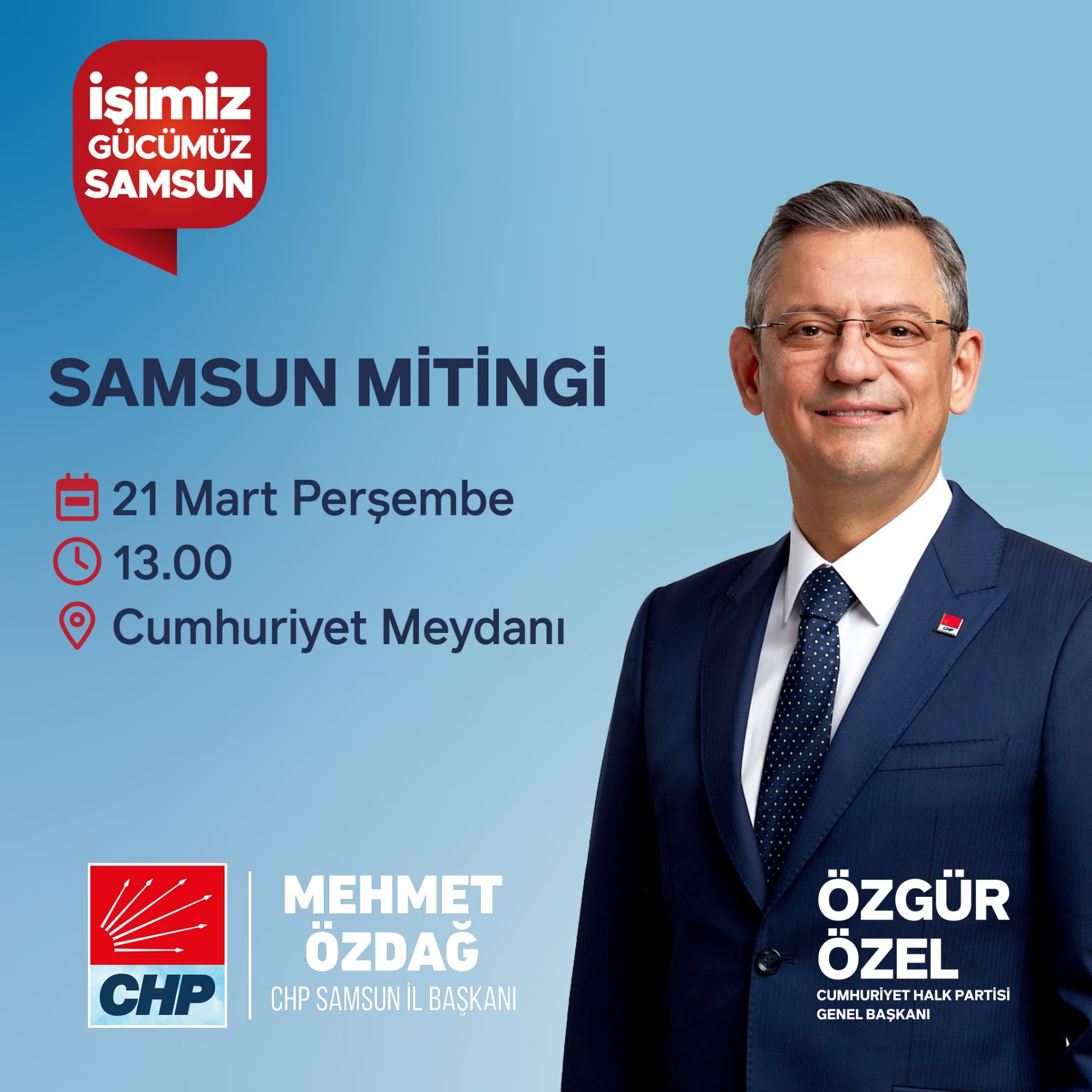 Özgür Özel Samsun’a geliyor
