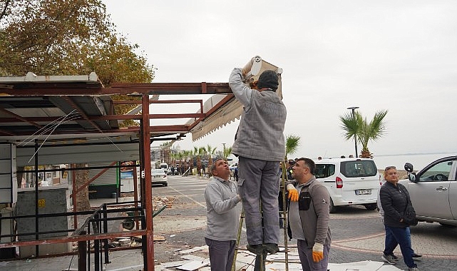 Akçay kordonda çevre düzenlemeleri