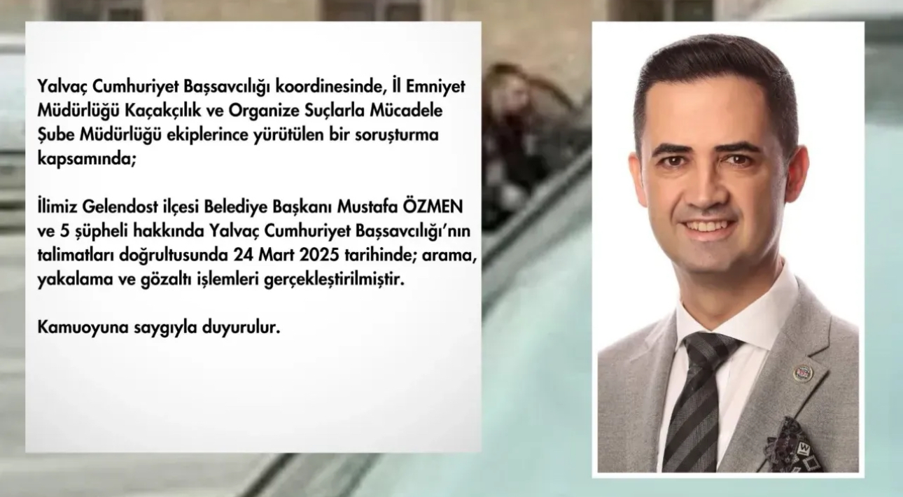 Isparta Valiliği’nden açıklama: Başkan Özmen ve 5 şüpheli ifade veriyor