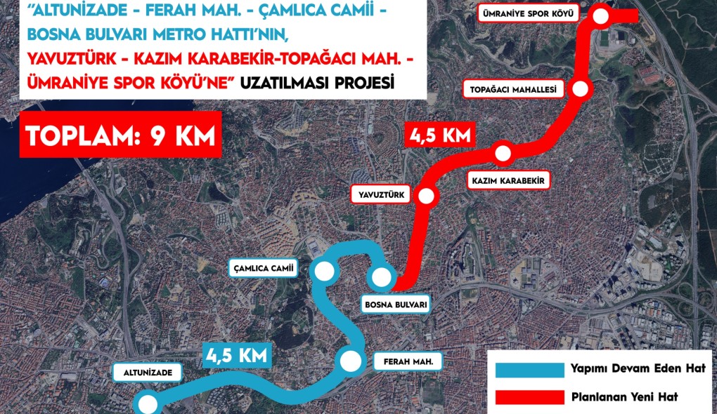 İstanbul’a 4..5 Km Yeni Metro Müjdesi