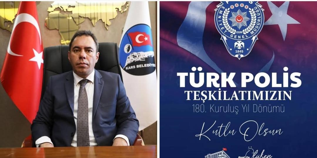 Kars Belediye Başkanı Senger, Türk Polis Teşkilatının 180. kuruluş yıl dönümünü kutladı