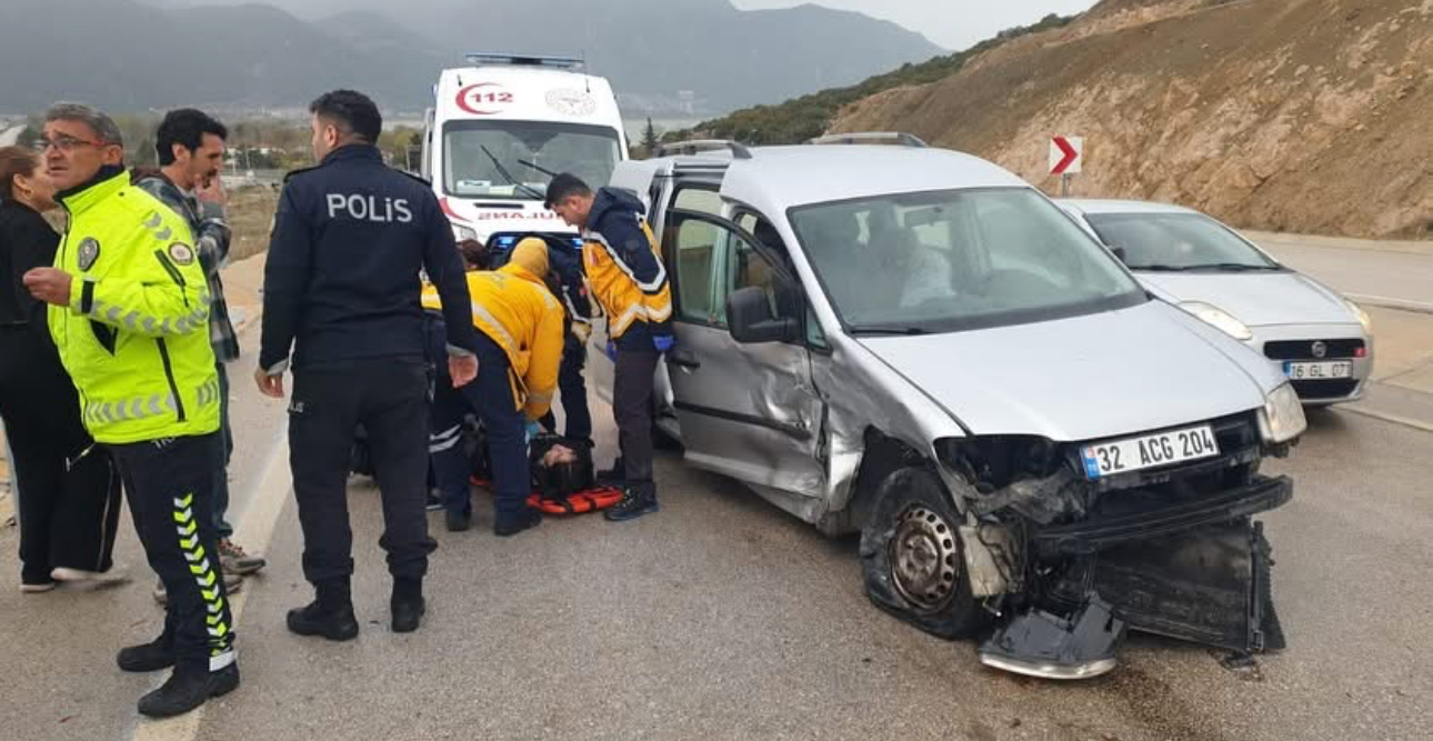 Isparta Eğirdir Karayolu’nda korkutan kaza