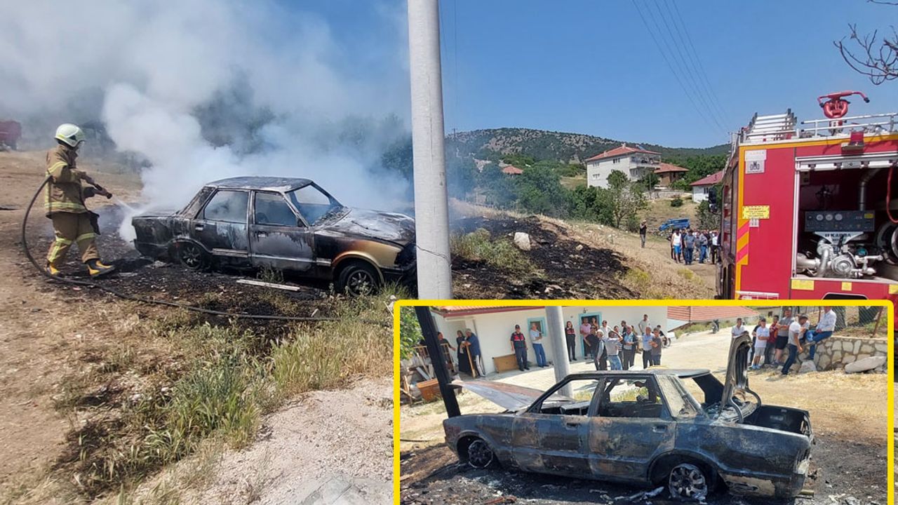Burdur Yeşilova’da Elektrik Arızası Otomobili Küle Çevirdi