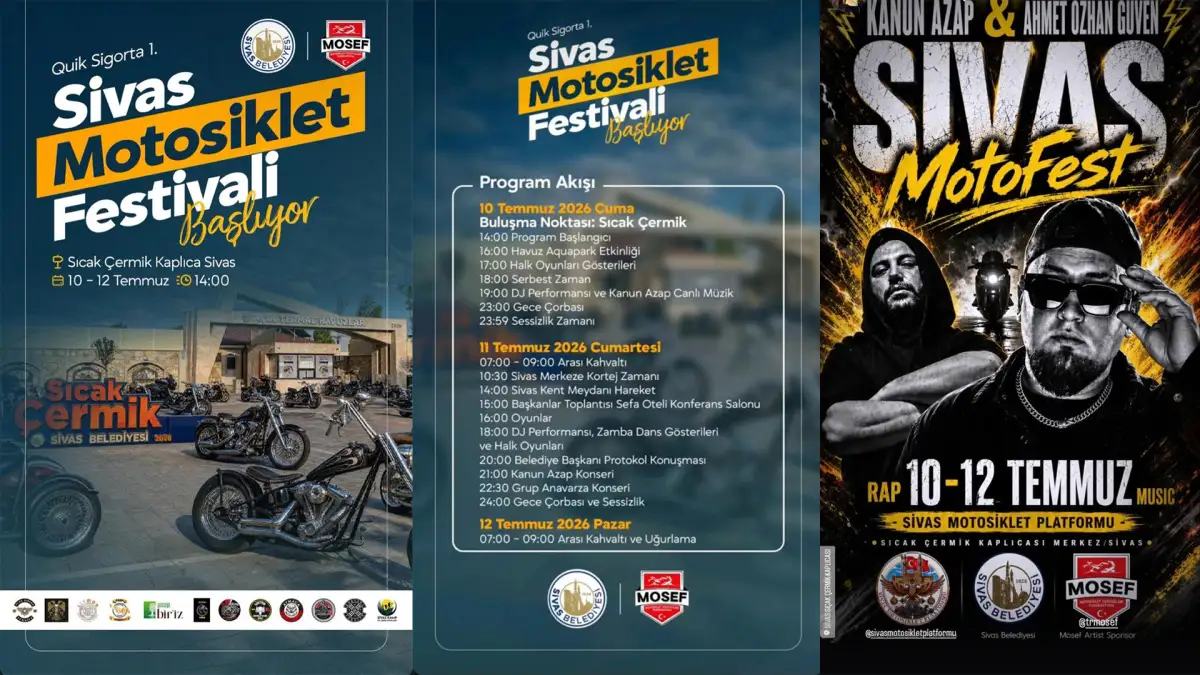 Sivas’ta büyük motosiklet festivali 10-12 Temmuz’da